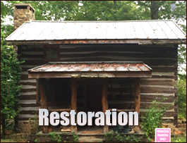 Historic Log Cabin Restoration  Wakefield, Virginia